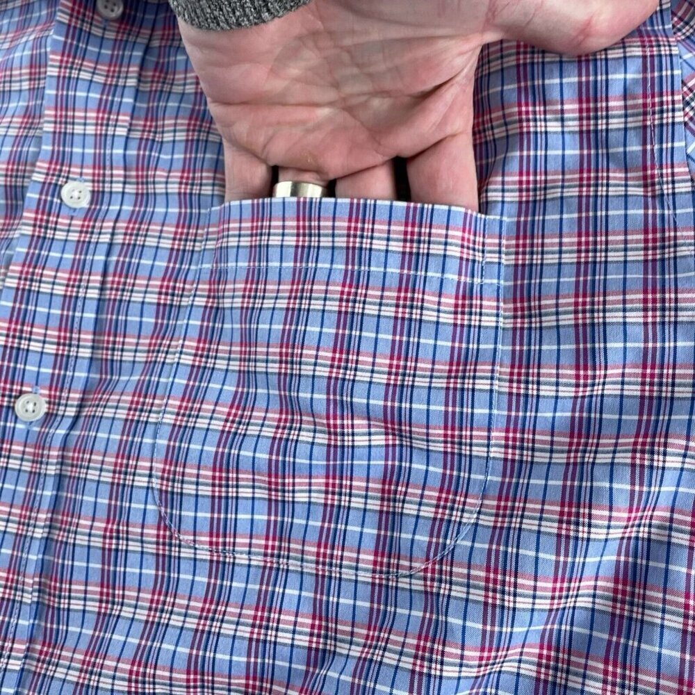 Jos. A. Bank Traveler Tailored Fit Plaid Long Sleeve Shirt L 100% Cotton 5286 - Picture 4 of 8